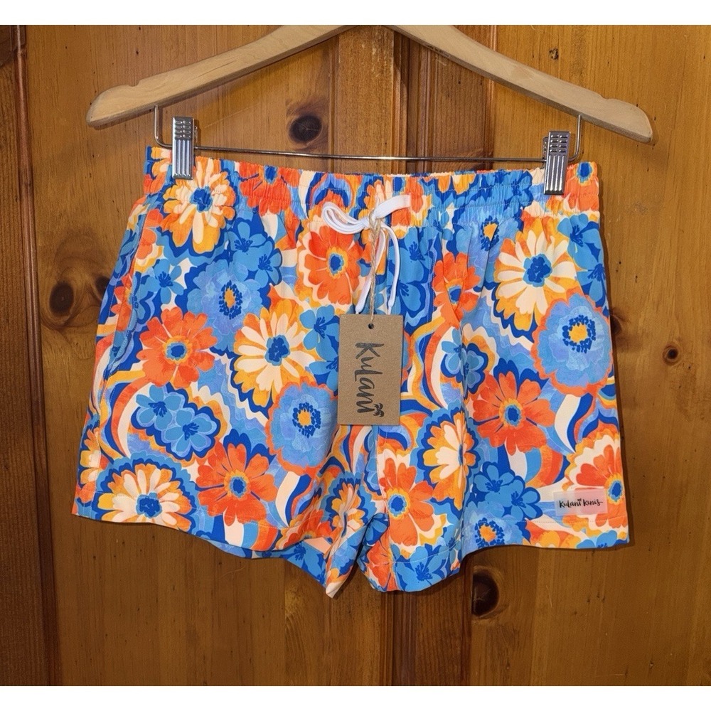 Kulani Kinis Men's S Floral Swim Trunks Havana Heat Tropical 5" Floral NEW